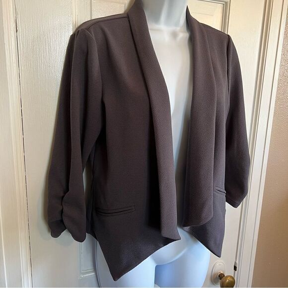 Maurice’s Dark Plum Open front Textured Blazer - Picture 9 of 9